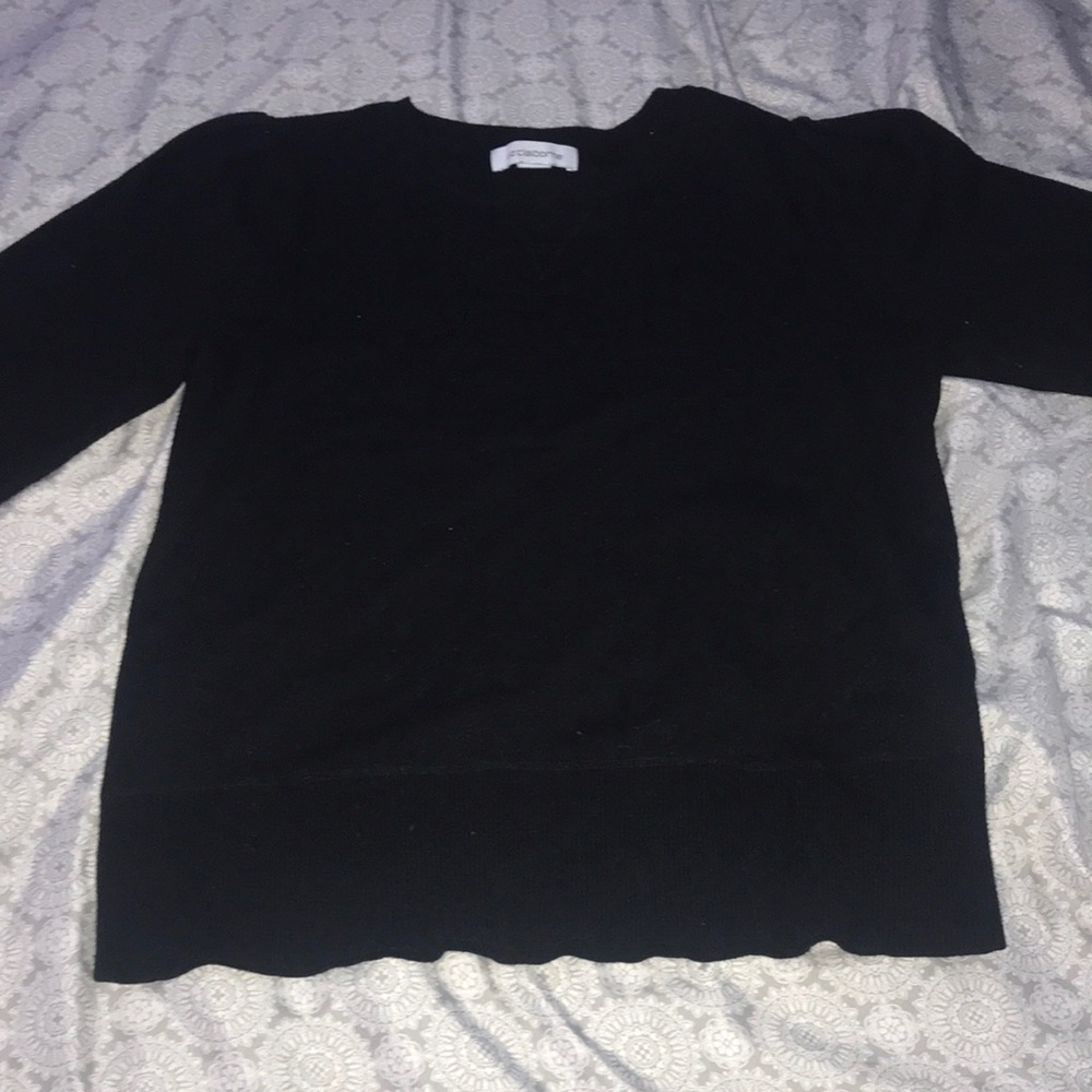 Black fleece crew neck.